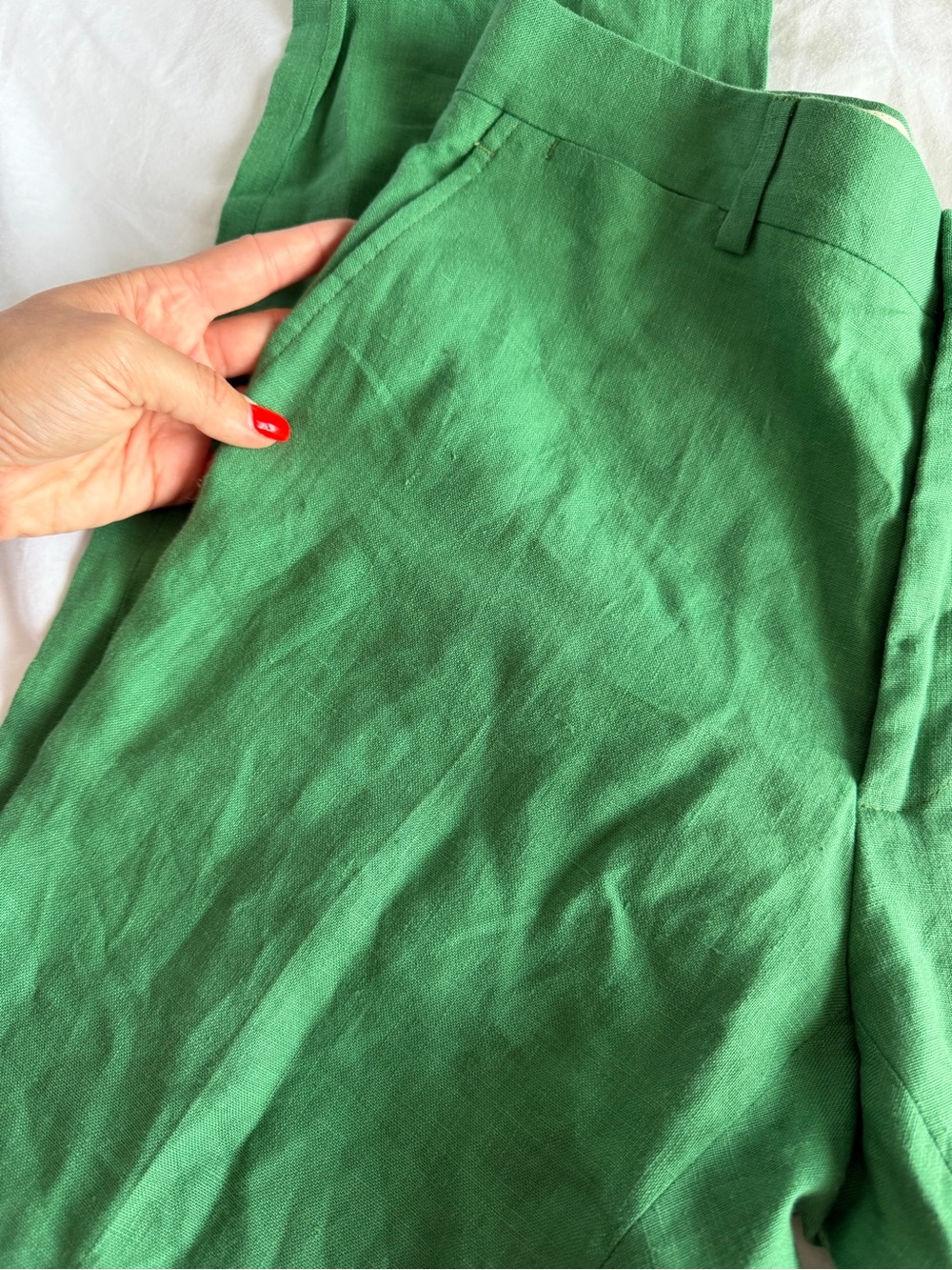 NWT Polo Ralph Lauren Vintage 100% Linen Deadstock Green Pants - Picture 7 of 12